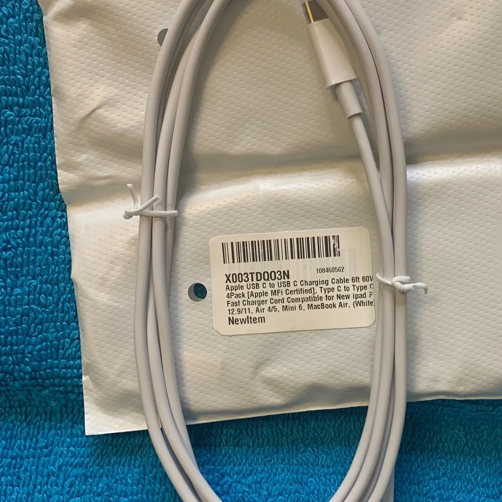 Apple Silver USB-C to USB-A Charging Cables Four in Pack